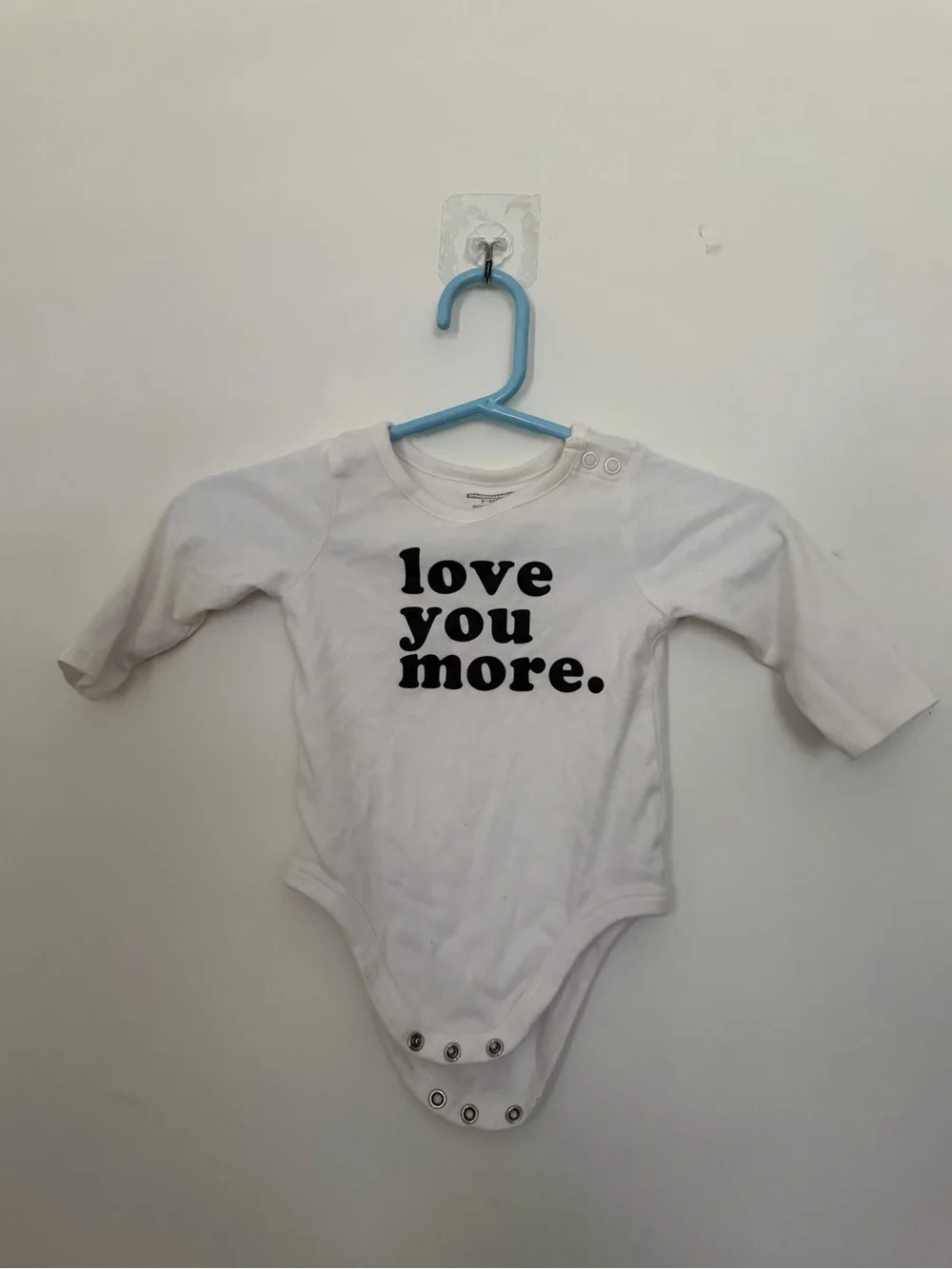 Garanimals 3-6 months Love you more long sleeve white baby bodysuit